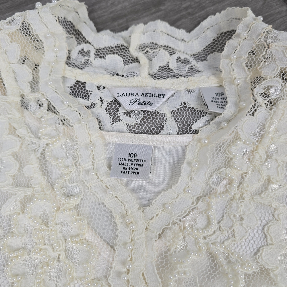 Laura Ashley Lace Blouse with Attached Camisole - Picture 6 of 13